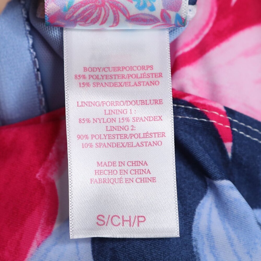 Stella Parker Swim Dress One Piece Swimsuit Floral Wrap Pink Blue Modest Sz S - Picture 6 of 14
